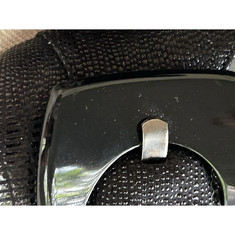 Stuart Weitzman Bucalina Wedge Heel Pumps Size 9 W Black Textured Leather Buckle